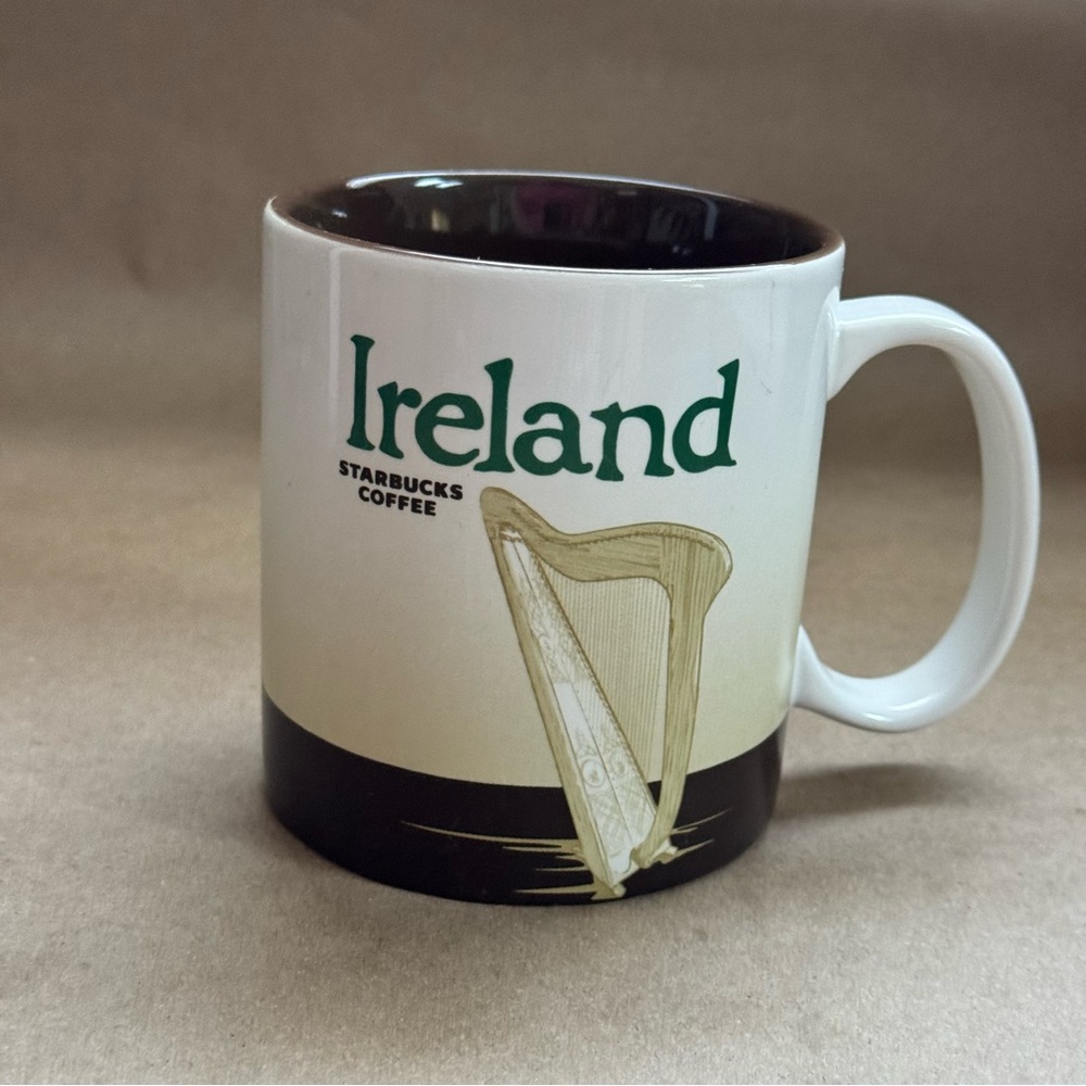 Starbucks 2018 Ireland Global Icon Series Coffee Mug with Celtic Harp. 16 fl oz
